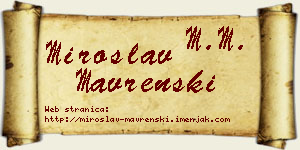 Miroslav Mavrenski vizit kartica